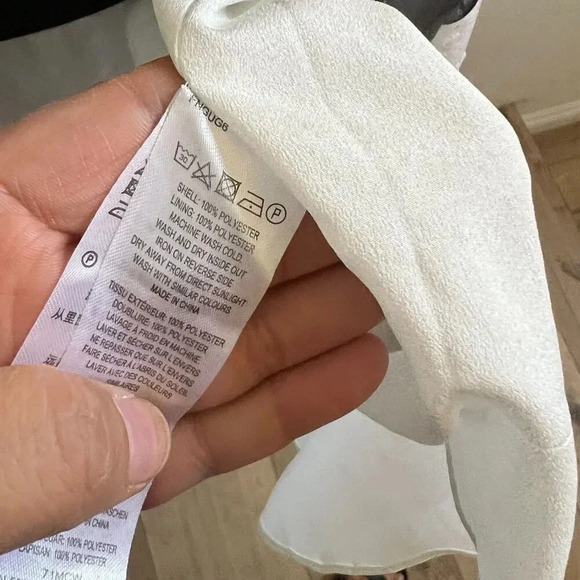 French Connection Bamba Devore Wrap Dress Black White Size 8 - Picture 6 of 7